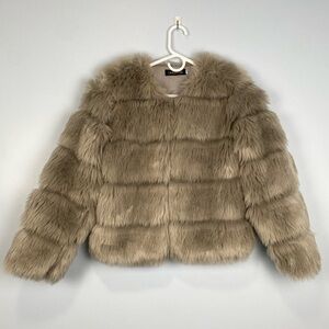 Lanshifel Women Luxury Winter Warm Fluffy Faux Fur Short Coat Jacket Stroller S